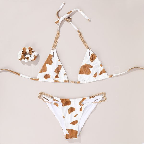 milk cow two piece swimwear womens 2pcs bikini suit split deep v-neck iron chain halter with side hollowed e bottoms
milk cow two piece swimwear womens 2pcs bikini suit split deep v-neck iron chain halter with side hollowed e bottoms