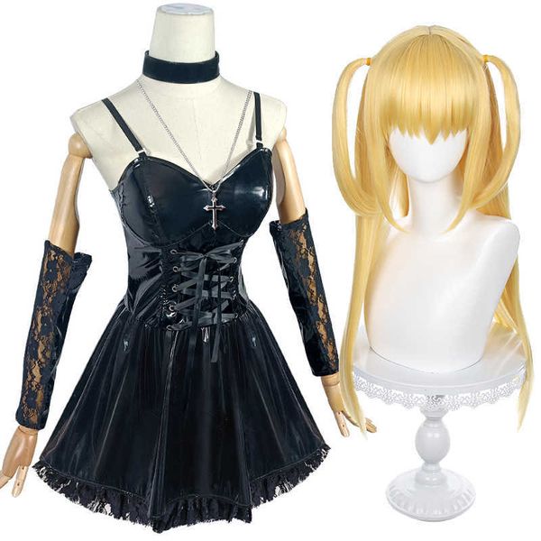 cosplay wigs death note misa cosplay costume women dress anime black cross necklace neck ring full set golden wig halloween carnival j230502
cosplay wigs death note misa cosplay costume women dress anime black cross necklace neck ring full set golden wig halloween carnival j230502