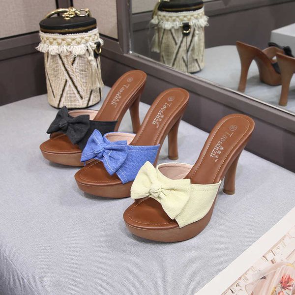 sandals super high heels bowknot denim slippers women new designer stiletto heel summer slides shoes woman blue jeans peep toe sandalias j23, Black
sandals super high heels bowknot denim slippers women new designer stiletto heel summer slides shoes woman blue jeans peep toe sandalias j23, Black