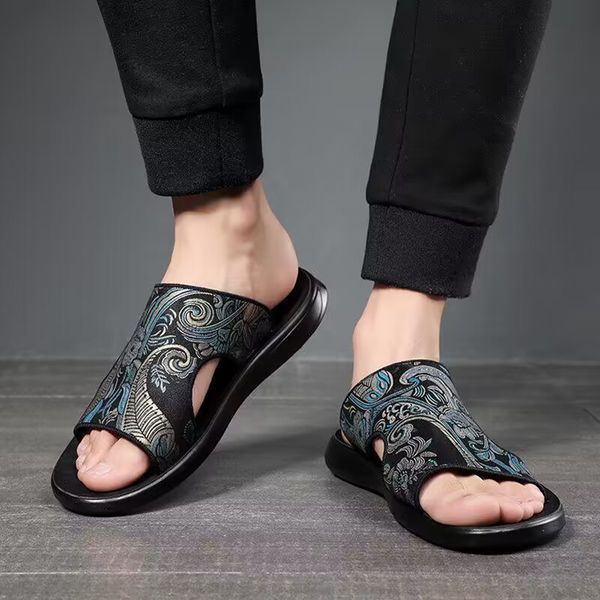 men's summer slippers high-quality personality leisure outdoor comfort non-slip soft sole shopping beach play sandals, Black
men's summer slippers high-quality personality leisure outdoor comfort non-slip soft sole shopping beach play sandals, Black
