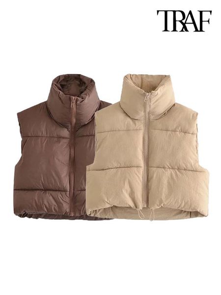 leather traf women fashion zipup cropped padded vest coat vintage high neck adjustable hem female waistcoat chic, Black
leather traf women fashion zipup cropped padded vest coat vintage high neck adjustable hem female waistcoat chic, Black
