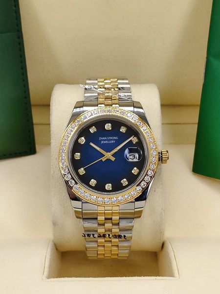 41mm automatic mechanical men's watches diamond bezel red blue face full stainless steel strap mens wristwatch fashion designer sports, Slivery;golden
41mm automatic mechanical men's watches diamond bezel red blue face full stainless steel strap mens wristwatch fashion designer sports, Slivery;golden