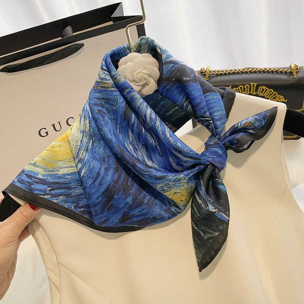 scarves spring new printed neck head kerchief women silk square hair bands foulard female scarf fashion floral bandana for lady j230428, Blue;gray
scarves spring new printed neck head kerchief women silk square hair bands foulard female scarf fashion floral bandana for lady j230428, Blue;gray