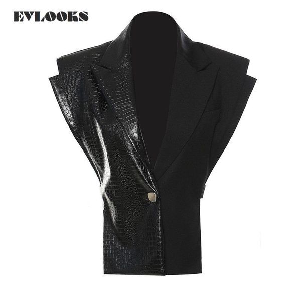leather evlooks fashion women's vest black collar metal single button sleeveless pu leather patchwork waistcoat autumn 2022 new
leather evlooks fashion women's vest black collar metal single button sleeveless pu leather patchwork waistcoat autumn 2022 new