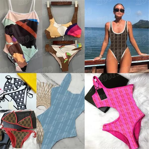 Image of Fashion Womens Swimwear Sexy Girls Bathing Suit Summer Swimsuit Beach Bikinis Set Letter Pattern Women Bodysuit Swim Clothing