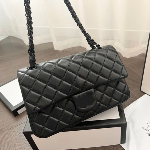

luxury channel bag designer handbag cc cross body cf classic flap shoulder bags fashion black chain purse quilted lambskin lattice handbag