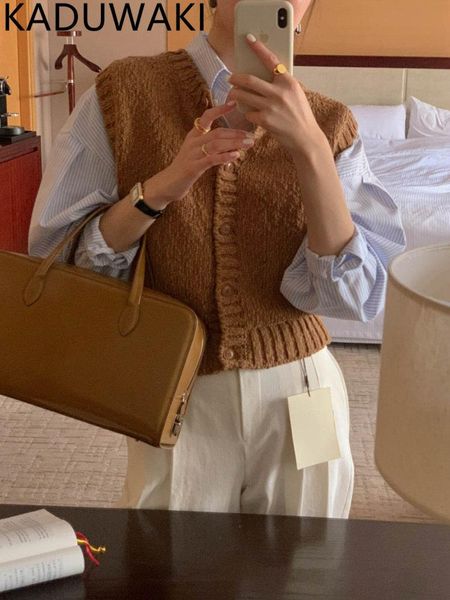 leather simple v neck knitted vest for women spring 2023 new loose casual singlebreasted sweater waistcoat korean style retro tank, Black
leather simple v neck knitted vest for women spring 2023 new loose casual singlebreasted sweater waistcoat korean style retro tank, Black