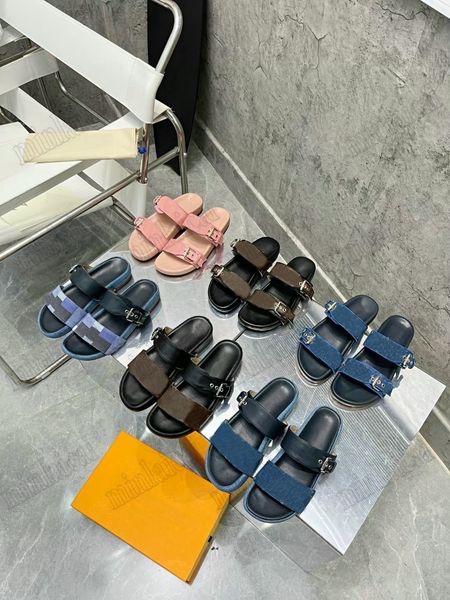 women's designer slipper sunbath flat mule sandals monograms canvas bom dia flat comfort mule shiny rubber mat eva outsole luxury slide, Black
women's designer slipper sunbath flat mule sandals monograms canvas bom dia flat comfort mule shiny rubber mat eva outsole luxury slide, Black