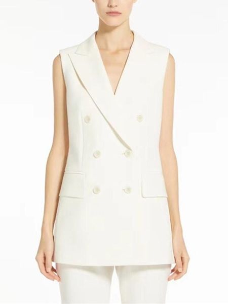 vests women wool blends vest coat double breasted simple solid color sleeveless female classic jacket, Black;white
vests women wool blends vest coat double breasted simple solid color sleeveless female classic jacket, Black;white