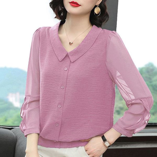 t-shirt women peter pan collar long sleeve blusas spring summer style lady chiffon blouses shirts casual 5xl, White
t-shirt women peter pan collar long sleeve blusas spring summer style lady chiffon blouses shirts casual 5xl, White