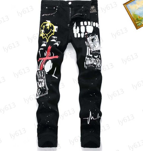 luxury designer mens jeans summer spring versatile fit black fashion retro trend letter punk style graffiti printed pants denim fabric male, Blue
luxury designer mens jeans summer spring versatile fit black fashion retro trend letter punk style graffiti printed pants denim fabric male, Blue