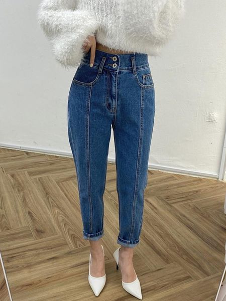 jeans vintage bright line jeans women high waist harem pants female korean fashion zipper fly two buttons boot pants mom denim jeans, Blue
jeans vintage bright line jeans women high waist harem pants female korean fashion zipper fly two buttons boot pants mom denim jeans, Blue