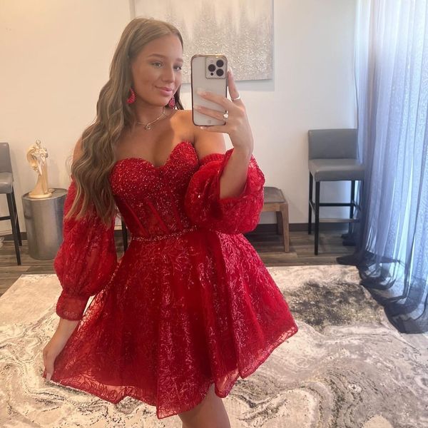 sweetheart red cocktail dress with sleeves sequins short prom dresses a line mini homecoming special occasion dress, Black
sweetheart red cocktail dress with sleeves sequins short prom dresses a line mini homecoming special occasion dress, Black