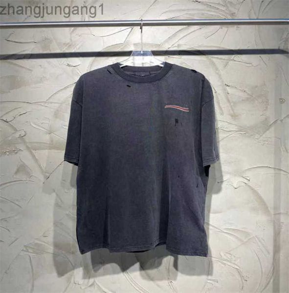 23sss designer balencigas women t shirt heavy manufacturing old cut coke embroidery loose hole men's short-sleeved tshirts shorts yoei, White;black
23sss designer balencigas women t shirt heavy manufacturing old cut coke embroidery loose hole men's short-sleeved tshirts shorts yoei, White;black