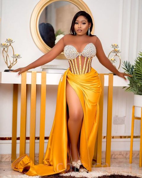 2023 april aso ebi sheath yellow prom dress crystals satin evening formal party second reception birthday engagement gowns dress robe de soi, Black
2023 april aso ebi sheath yellow prom dress crystals satin evening formal party second reception birthday engagement gowns dress robe de soi, Black