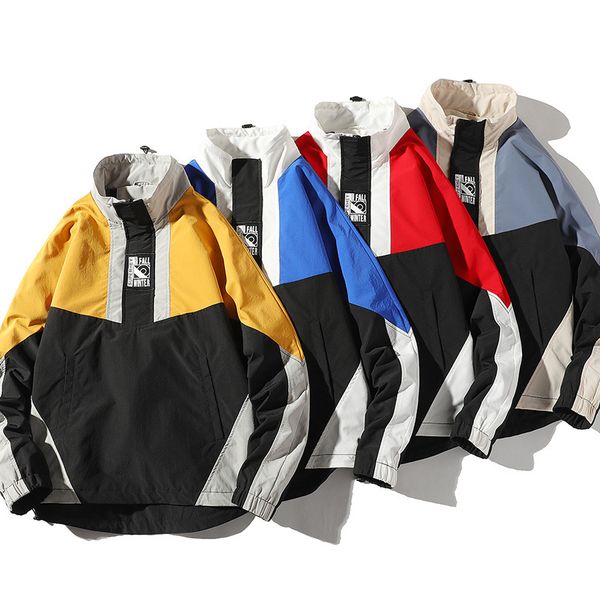 men hip hop jacket spring coat harajuku retro color block patchwork jacket windbreaker streetwear vintage jacket oversized, Black;brown
men hip hop jacket spring coat harajuku retro color block patchwork jacket windbreaker streetwear vintage jacket oversized, Black;brown