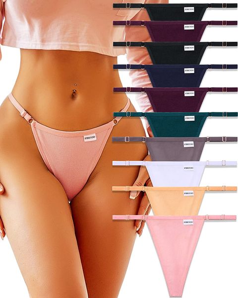 finetoo 10 pack adjustable g string thongs for women underwear low rise womens thong cotton panties for ladies s-xl, Red;black
finetoo 10 pack adjustable g string thongs for women underwear low rise womens thong cotton panties for ladies s-xl, Red;black