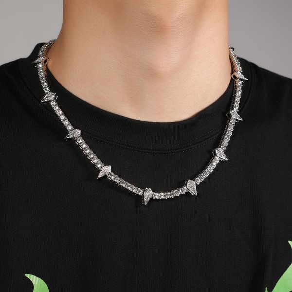 chokers 5mm s alloy tennis chain pointy pendant black panther same necklace hiphop men's and women's necklace for bro gift 230428, Golden;silver
chokers 5mm s alloy tennis chain pointy pendant black panther same necklace hiphop men's and women's necklace for bro gift 230428, Golden;silver