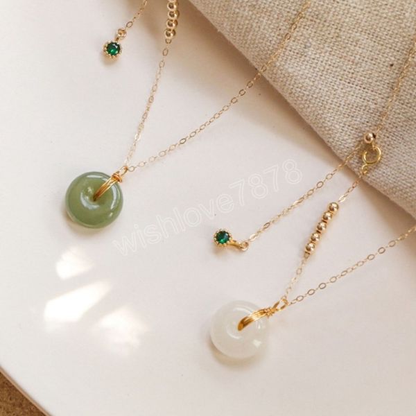 vintage round jade pendant temperament clavicle chain necklace collar necklace for women, Silver
vintage round jade pendant temperament clavicle chain necklace collar necklace for women, Silver
