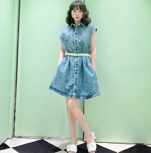 Casual Basic Drees P Triangle Decorated Pure Cotton Loose Upper Body Covering Meat Super Versatile Slim Sleevele Denim Shirt Dre 3YW4, A20830 # blue
Casual Basic Drees P Triangle Decorated Pure Cotton Loose Upper Body Covering Meat Super Versatile Slim Sleevele Denim Shirt Dre 3YW4, A20830 # blue
