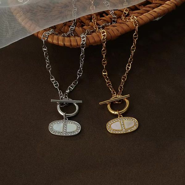 2023 fashion charm crystal ot pendant necklace for women luxury brand diamond h necklace designer necklace jewelry, Silver
2023 fashion charm crystal ot pendant necklace for women luxury brand diamond h necklace designer necklace jewelry, Silver