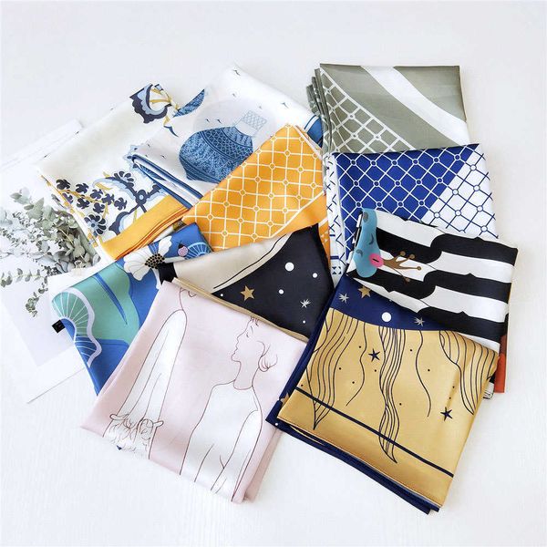 scarves fashion kerchief silk satin neck scarf for women bandana head hijab scarfs female 7070cm small shawls wraps scarves for ladies j2304, Blue;gray
scarves fashion kerchief silk satin neck scarf for women bandana head hijab scarfs female 7070cm small shawls wraps scarves for ladies j2304, Blue;gray