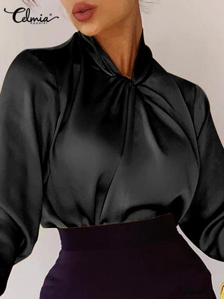t-shirt celmia satin yellow blouses women 2023 fashion twisted collar celebrities shirts office lady long sleeve party blusas tunic, White
t-shirt celmia satin yellow blouses women 2023 fashion twisted collar celebrities shirts office lady long sleeve party blusas tunic, White