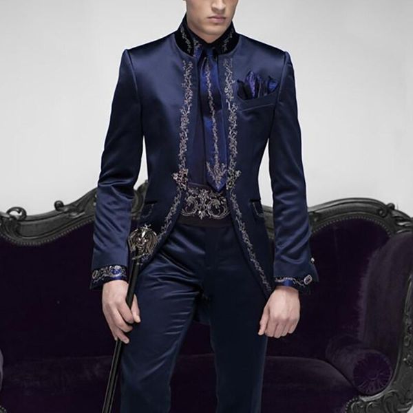 blazers 2022 tailor made italian embroidery navy blue men suits slim fit groom prom tuxedo 2 piece male blazer luxury brand jacket+pant, White;black
blazers 2022 tailor made italian embroidery navy blue men suits slim fit groom prom tuxedo 2 piece male blazer luxury brand jacket+pant, White;black