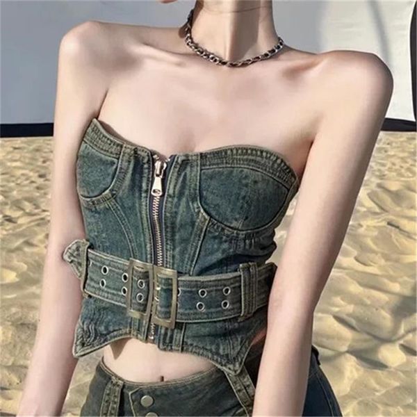 tanks ins american retro cowboy girl zipper tube vest women's 2022 summer strapless outer wear suspender top, Black;white
tanks ins american retro cowboy girl zipper tube vest women's 2022 summer strapless outer wear suspender top, Black;white