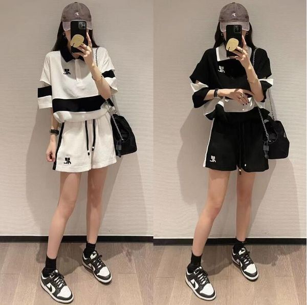classic designer two piece pants summer short sleeve loose polo shorts sets women tshirt tee, White
classic designer two piece pants summer short sleeve loose polo shorts sets women tshirt tee, White