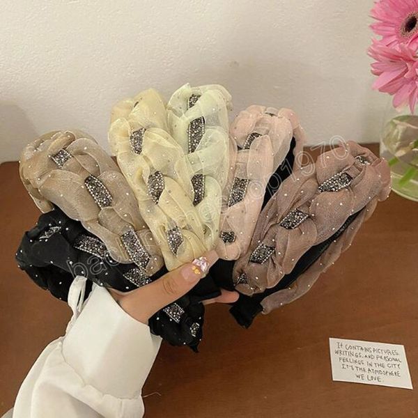 fashion spring summer hairband for women mesh wide-brimmed headband rhinestone chain headwear braided turban hair accessories, Slivery;white
fashion spring summer hairband for women mesh wide-brimmed headband rhinestone chain headwear braided turban hair accessories, Slivery;white