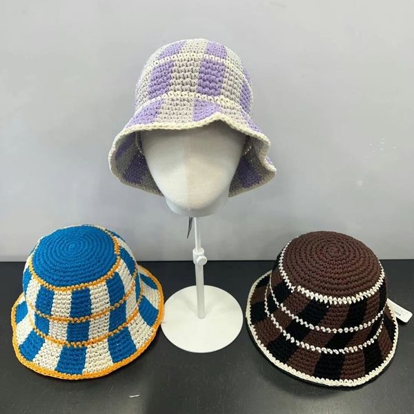wide brim hats bucket hats japanese y2k striped knitted bucket hat spring and summer seaside vacation anti-ultraviolet sunshade korean women, Blue;gray
wide brim hats bucket hats japanese y2k striped knitted bucket hat spring and summer seaside vacation anti-ultraviolet sunshade korean women, Blue;gray