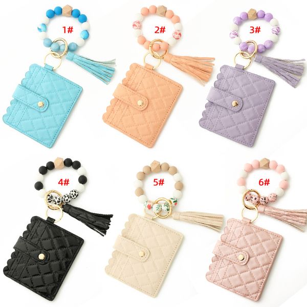keychains designer new silicone bead bracelet keychain card bag bracelet diamond shaped geometric leather women's purse key chain walle, Silver
keychains designer new silicone bead bracelet keychain card bag bracelet diamond shaped geometric leather women's purse key chain walle, Silver