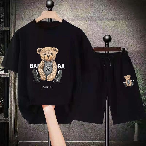 mens tracksuits luxury cotton womens summer sets bear fashion graphic short sleeved tees suits oversized mens tshirt shorts 2 piece outfits, Gray
mens tracksuits luxury cotton womens summer sets bear fashion graphic short sleeved tees suits oversized mens tshirt shorts 2 piece outfits, Gray