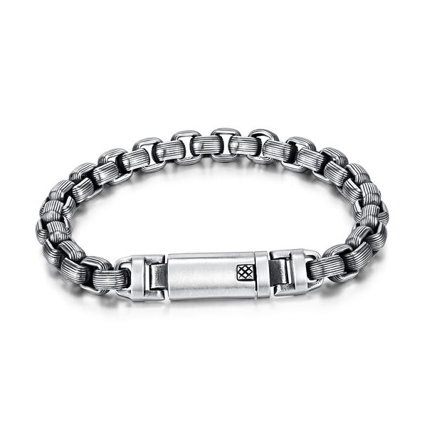 8mm 9inch vintage silver huge box rolo link chain bracelet stainless steel jewelry for mens boys christmas and every important day gift n134, Black
8mm 9inch vintage silver huge box rolo link chain bracelet stainless steel jewelry for mens boys christmas and every important day gift n134, Black
