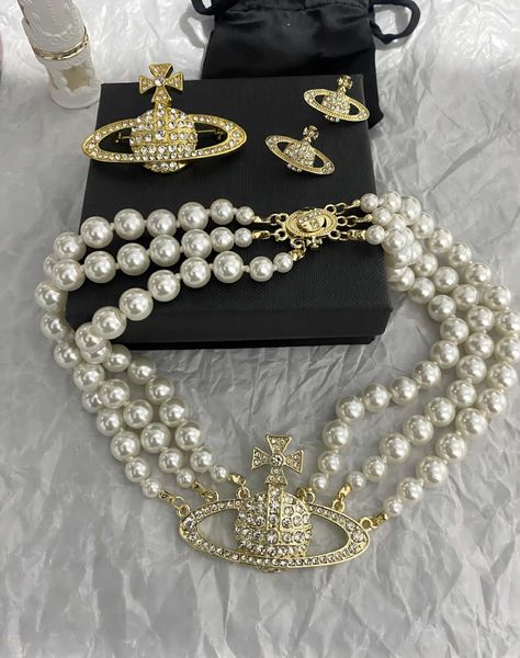 empress dowager saturn diamond pearl multi layered luxury necklace ins cold wind planet neck collar, Silver
empress dowager saturn diamond pearl multi layered luxury necklace ins cold wind planet neck collar, Silver