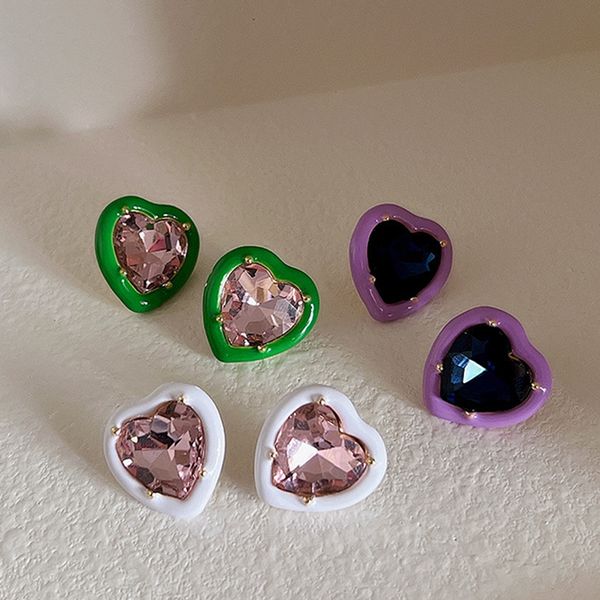 korean fashion candy color cz crystal stud earrings 925 silver lovely heart earrings for women girls, Golden;silver
korean fashion candy color cz crystal stud earrings 925 silver lovely heart earrings for women girls, Golden;silver