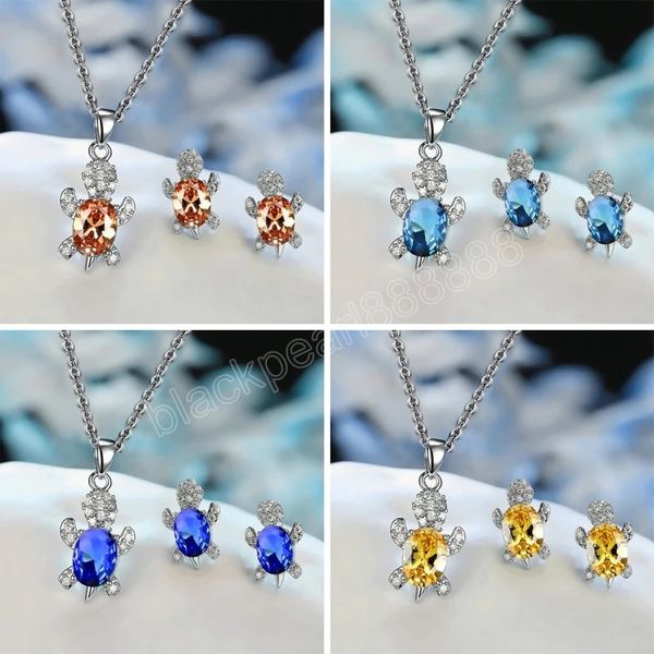 blue red green gradient zircon rainbow stone turtle stud earrings necklace set for women fashion crystal animal jewelry sets, Silver
blue red green gradient zircon rainbow stone turtle stud earrings necklace set for women fashion crystal animal jewelry sets, Silver
