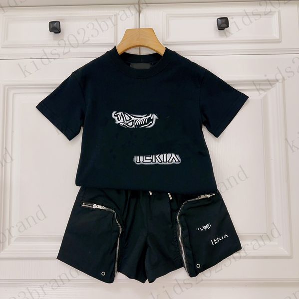 black color boys casual t shirts sets brand designer kids summer sports sets 2023 summer children t-shirts with shorts pants two pieces sets, White
black color boys casual t shirts sets brand designer kids summer sports sets 2023 summer children t-shirts with shorts pants two pieces sets, White