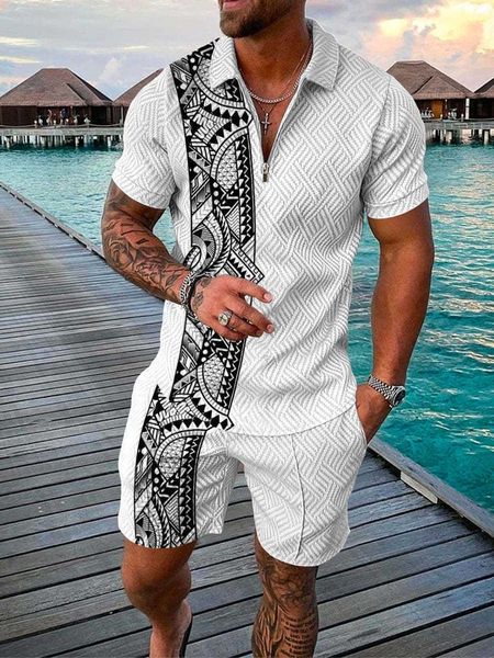 summer new men's chain polo shirt set digital printing short sleeve two piece set, White;black
summer new men's chain polo shirt set digital printing short sleeve two piece set, White;black