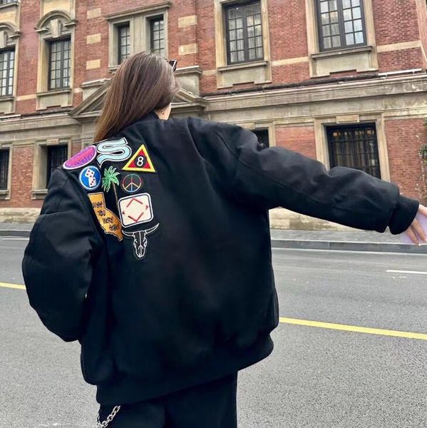 high street hip hop oversized baseball jackets womens designer jacket long sleeve men coat black 8, Black;brown
high street hip hop oversized baseball jackets womens designer jacket long sleeve men coat black 8, Black;brown