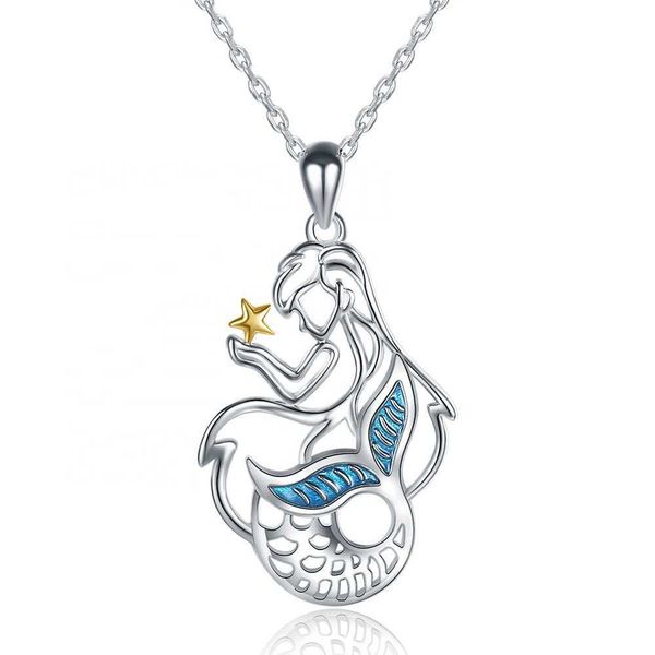 Link, Chain New 925 Sterling Silver Beautiful Mermaid Pendant Chain Zircon Star Fishtail Necklace for Women Fine Jewelry Gift
Link, Chain New 925 Sterling Silver Beautiful Mermaid Pendant Chain Zircon Star Fishtail Necklace for Women Fine Jewelry Gift