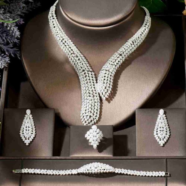 link, chain luxury white gold color aaa cubic zircon statement bridal jewelry sets earring necklace ring bangle sets for women, Black
link, chain luxury white gold color aaa cubic zircon statement bridal jewelry sets earring necklace ring bangle sets for women, Black
