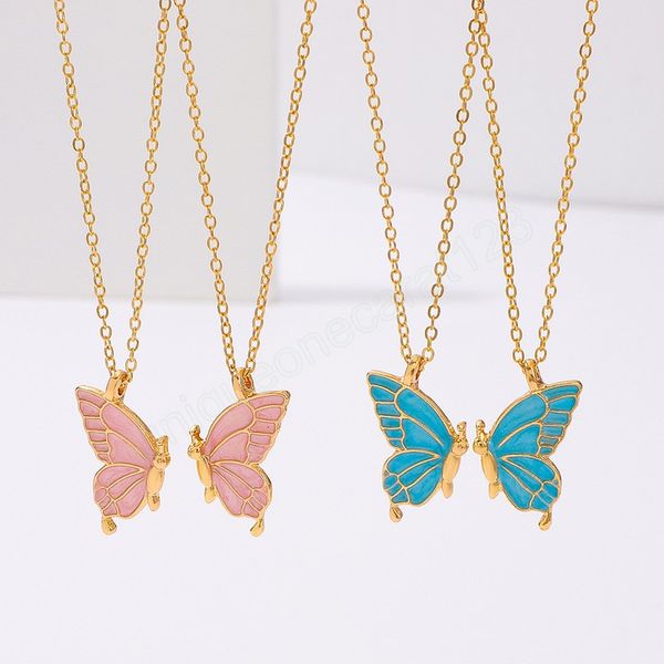 2pcs/set blue/pink butterfly design pendant necklace for women girls personality necklaces gift, Silver
2pcs/set blue/pink butterfly design pendant necklace for women girls personality necklaces gift, Silver