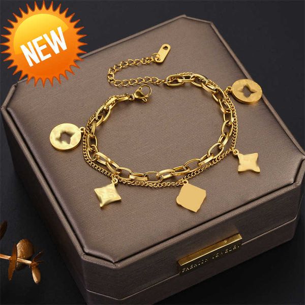 luxury designer bracelet four leaf clover charm bracelets elegant fashion 18k gold agate shell chain mother women girls couple holiday birth, Golden;silver
luxury designer bracelet four leaf clover charm bracelets elegant fashion 18k gold agate shell chain mother women girls couple holiday birth, Golden;silver