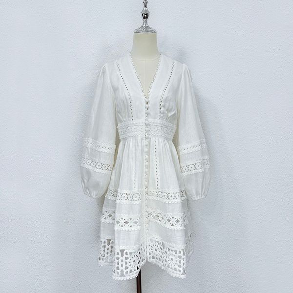 casual dresses luxury designer designs high-end, delicate, and gentle white v-neck with waistband cut out lantern sleeves and lace stitching, Black;gray
casual dresses luxury designer designs high-end, delicate, and gentle white v-neck with waistband cut out lantern sleeves and lace stitching, Black;gray