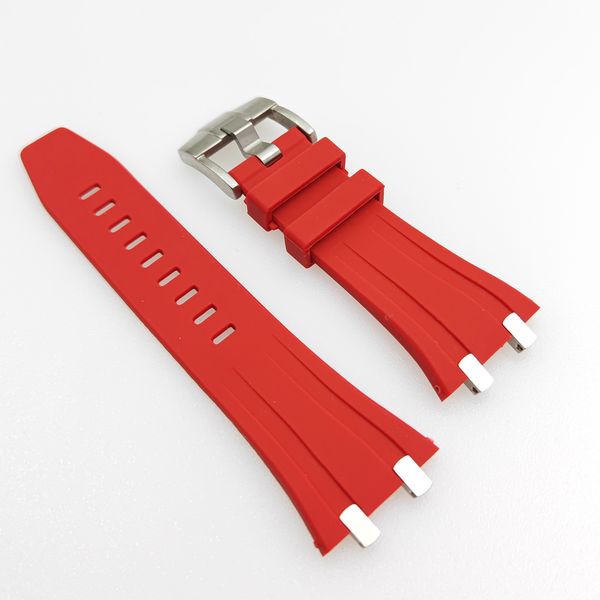 27mm red rubber band 20mm tang buckle strap steel connector links fit for ap 39 mm 41 mm royal oak wristwatch watch, Black;brown
27mm red rubber band 20mm tang buckle strap steel connector links fit for ap 39 mm 41 mm royal oak wristwatch watch, Black;brown