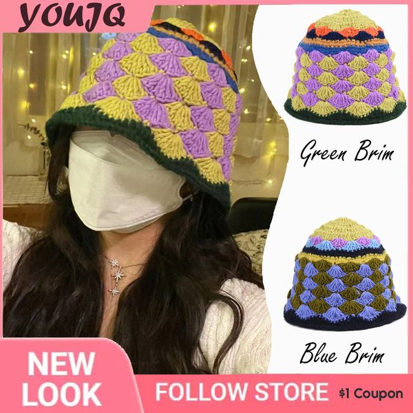 wide brim hats bucket hats ins american retro crochet bucket hats for women handmade weaving colored shells knitted hat korea girls y2k fish, Blue;gray
wide brim hats bucket hats ins american retro crochet bucket hats for women handmade weaving colored shells knitted hat korea girls y2k fish, Blue;gray
