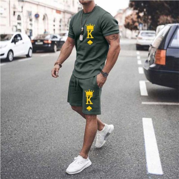 men's digital printing simple fashion short sleeve shorts two piece casual set, White;black
men's digital printing simple fashion short sleeve shorts two piece casual set, White;black