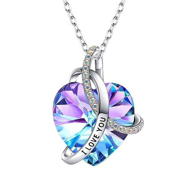 i love you rainbow crystal stone heart shaped pendant necklace for women exquisite chain banquet party jewelry, Silver
i love you rainbow crystal stone heart shaped pendant necklace for women exquisite chain banquet party jewelry, Silver